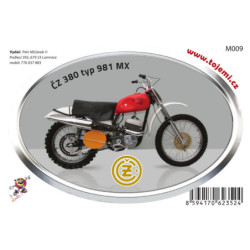 Samolepka M009 - ČZ 380/981 MX 120×77mm