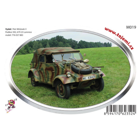 Samolepka M019 - Kfz1 (VW 82 Kübelwagen) 120×77mm
