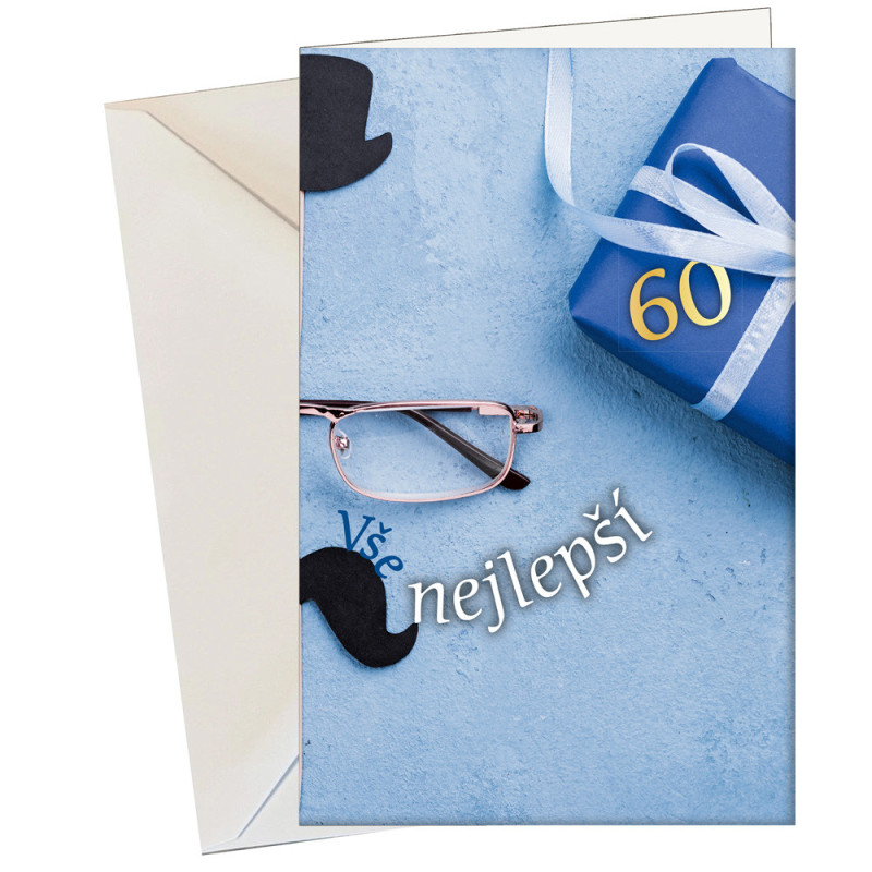 Přání - knírek 60