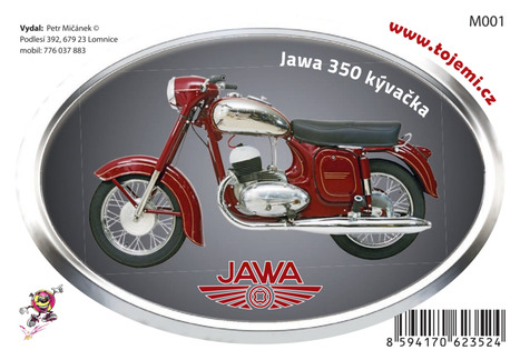 M001 - Jawa 350 kývačka 120×77mm